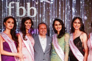 Times Group MD. Vineet Jain with Femina Miss India North Finalist. Pics By: Harsh Verma
